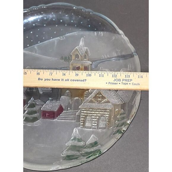 14" Frosted and Painted Christmas Tray - Picture 6 of 7